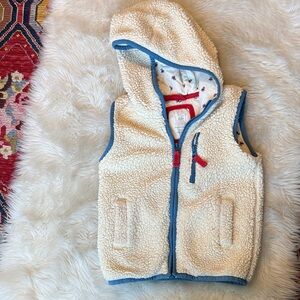 Mini Boden Cream and Blue Kids Vest